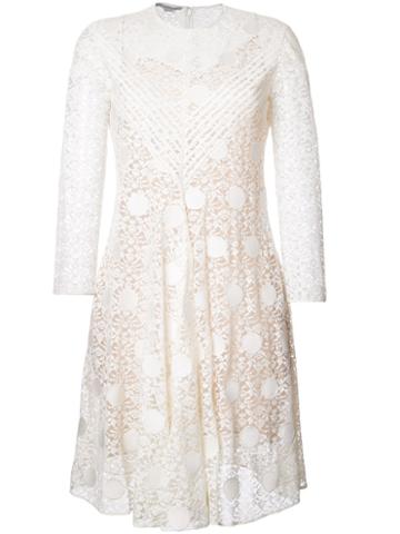 Stella Mccartney - Polka Dot Lace Dress - Women - Cotton/polyester - 42, White, Cotton/polyester