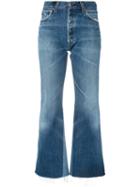 Re/done - Cropped Kick Flare Jeans - Women - Cotton - 26, Blue, Cotton