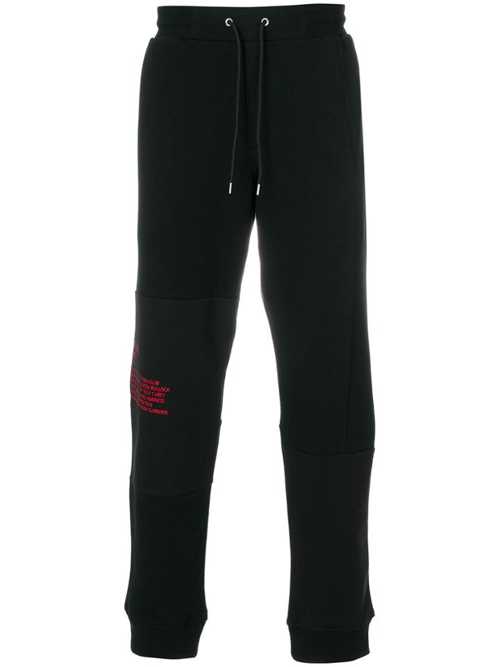 Mcq Alexander Mcqueen Embroidered Slogan Track Pants - Black