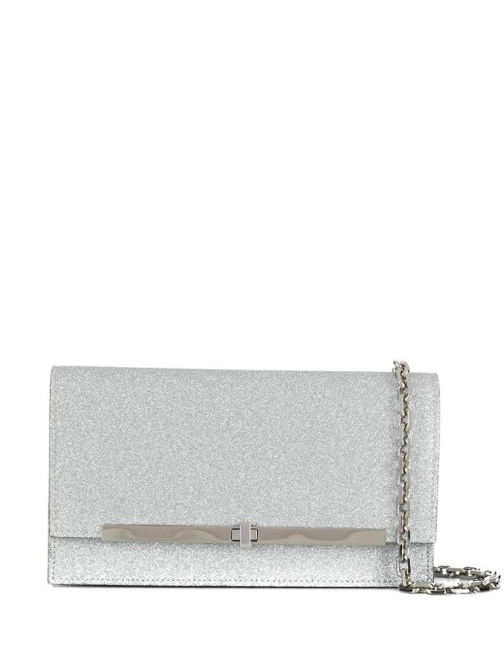Casadei Glittered Clutch Bag - Silver