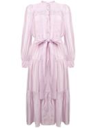 See By Chloé Tiered Pleated Dress - Pink & Purple