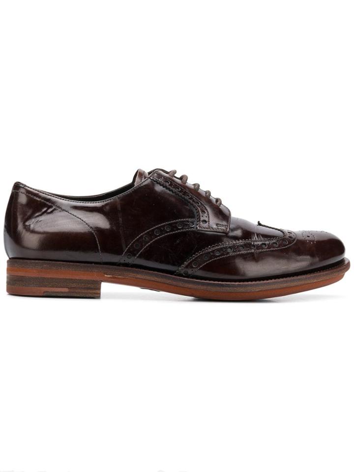 Prada Vintage 1990's Brushed Brogues - Brown