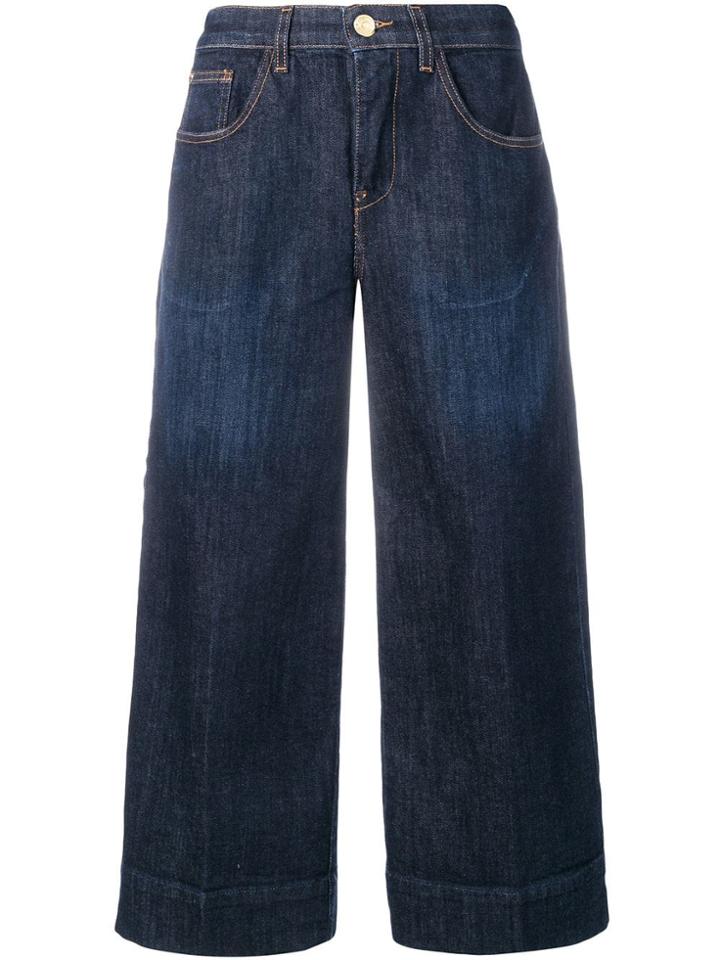 Twin-set Creased Denim Culottes - Blue