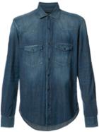 Belstaff Chest Pockets Denim Shirt, Men's, Size: Medium, Blue, Cotton
