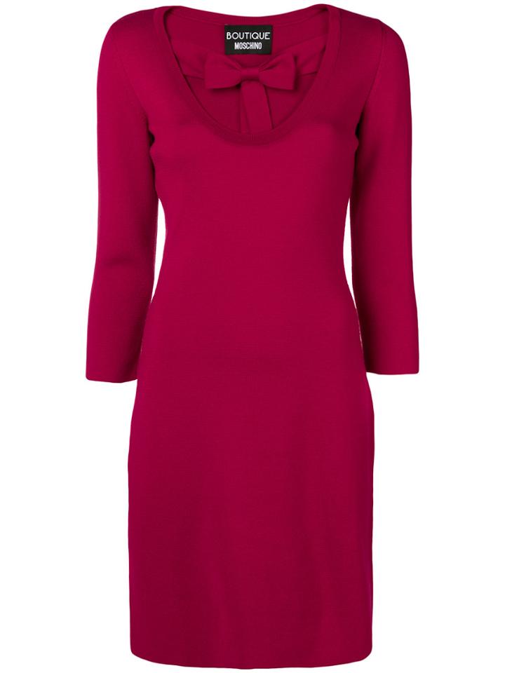 Boutique Moschino Front Bow Dress - Pink & Purple