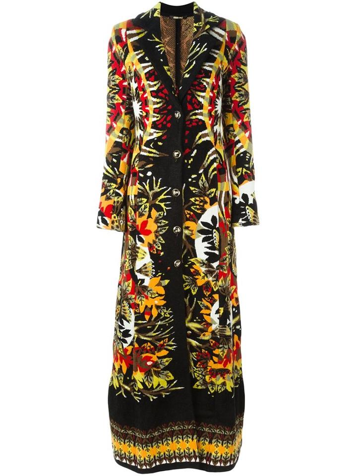Roberto Cavalli Long Patterned Coat