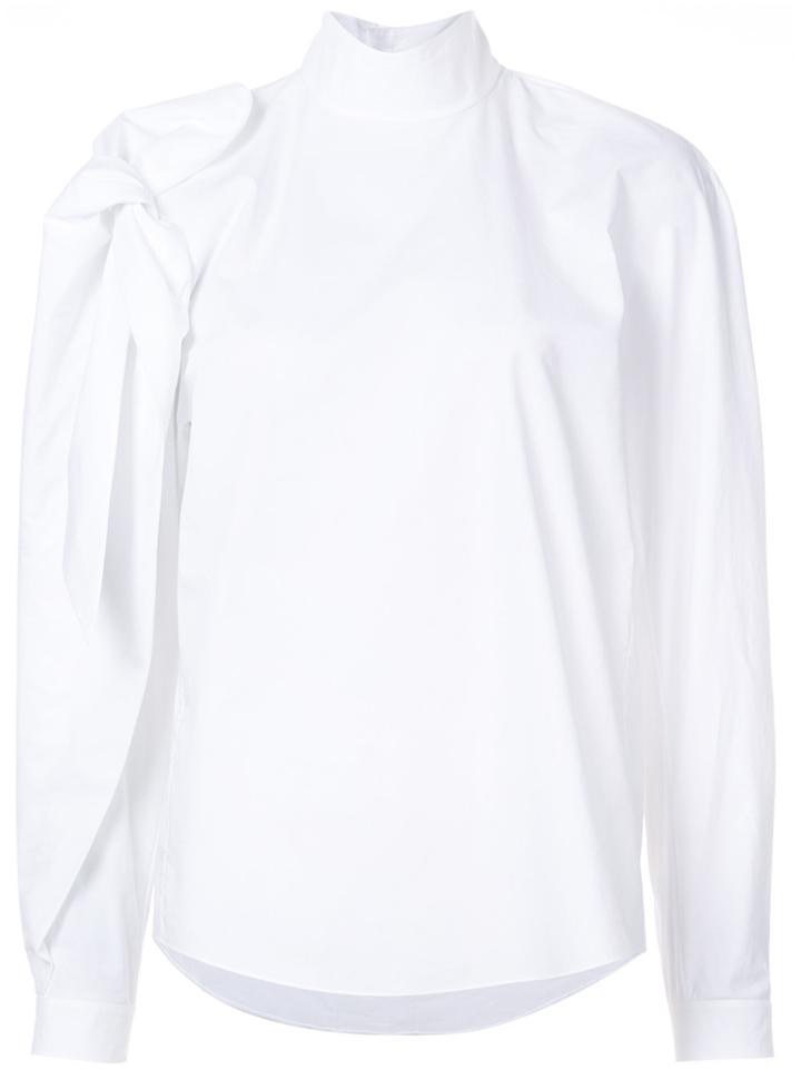 Delpozo Bow Embroidered Top - White