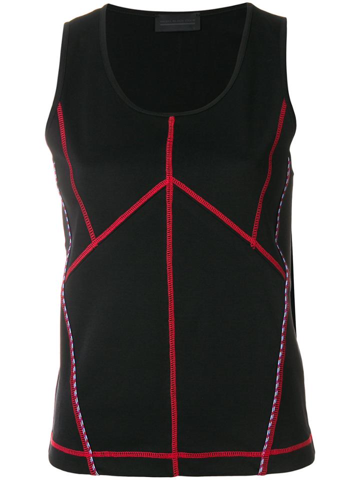 Diesel Black Gold Red Contrast Overlock Scoop Neck Tank