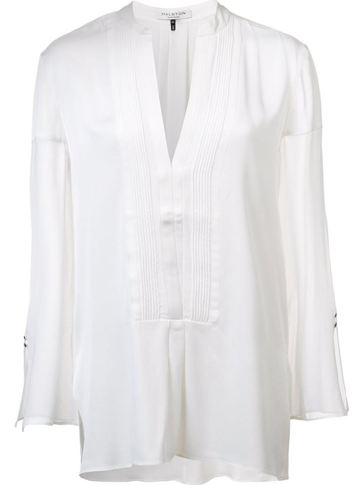 Halston Heritage Pleated Bib Blouse