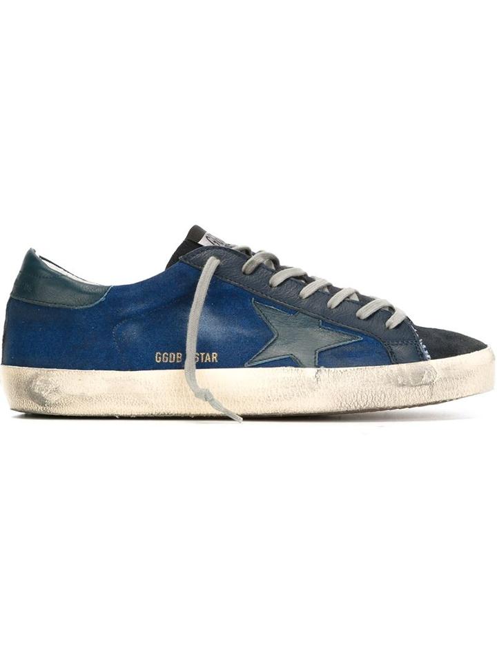 Golden Goose Deluxe Brand Super Star Sneakers, Men's, Size: 44, Blue, Rubber/chamois Leather