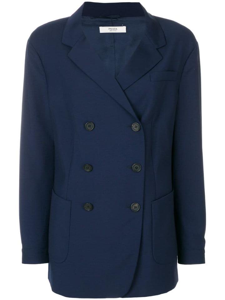 Prada Pre-owned Double Breasted Jacket - Blue