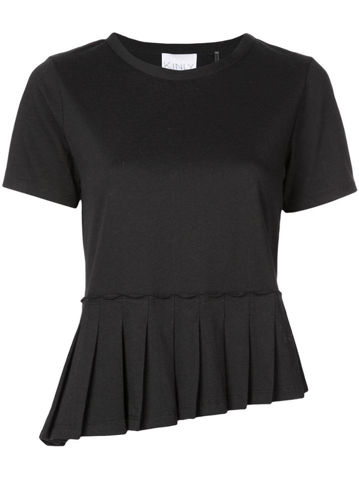 Kinly Asymmetrical Hem T-shirt - Black
