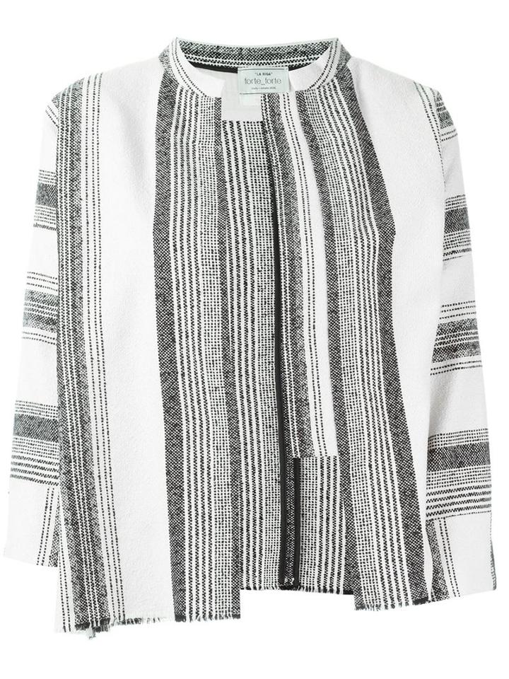 Forte Forte Striped Woven Jacket, Women's, Size: 1, Cotton/acrylic/polyester