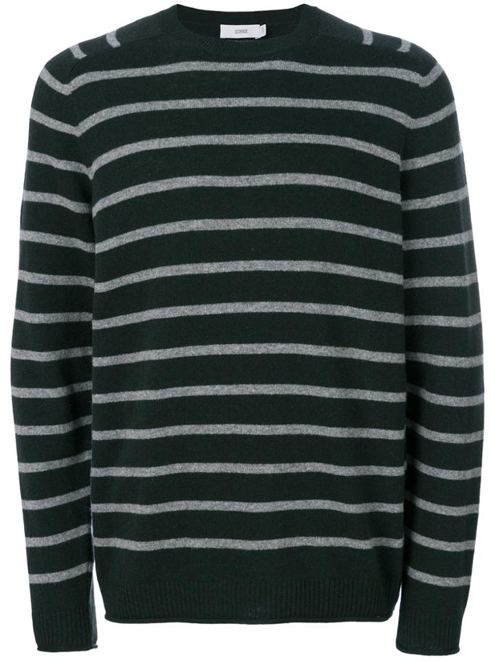 Closed Striped Knit Jumper - Green
