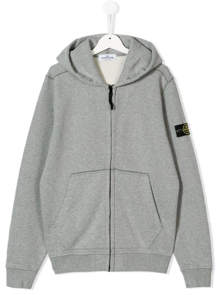 Stone Island Junior Zip Hoodie - Grey