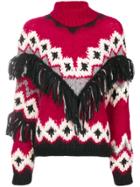 Oneonone Fringe Embellished Sweater - Red