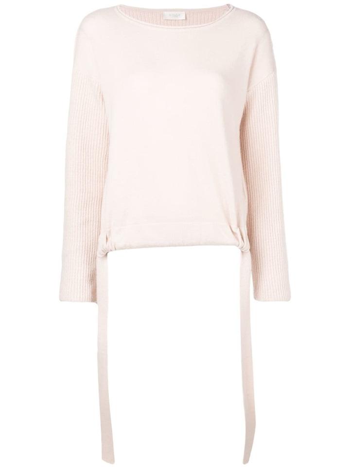 Zanone Ribbed Sleeves Jumper - Pink & Purple