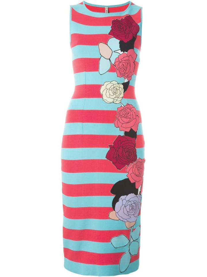 Antonio Marras Striped Fitted Midi Dress, Women's, Size: S, Blue, Polyamide/polyester/viscose