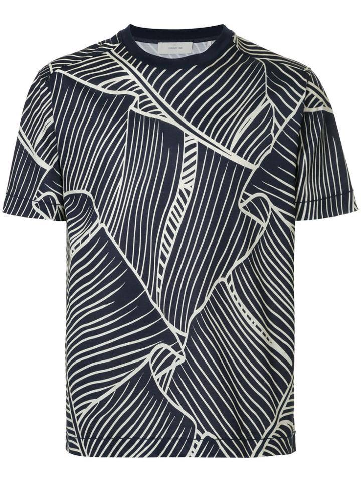 Cerruti 1881 Leaf-print T-shirt - Blue
