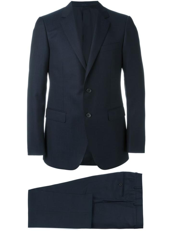 Lanvin Striped Two-piece Suit, Men's, Size: 54, Blue, Viscose/wool