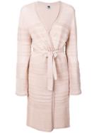 M Missoni - Wrapped Long Cardigan - Women - Cotton/polyamide - 38, Pink/purple, Cotton/polyamide