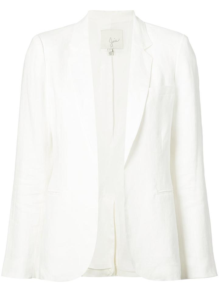 Joie - Open Blazer - Women - Cotton/linen/flax - 10, White, Cotton/linen/flax