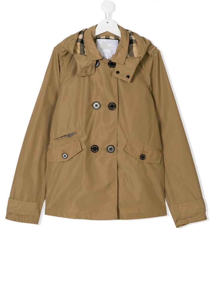 Burberry Kids Double-breasted Trench - Nude & Neutrals