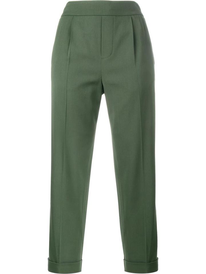 Vince Tapered Trousers, Women's, Size: Medium, Green, Viscose/spandex/elastane