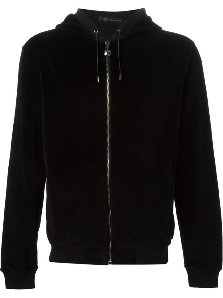 Versace Medusa Hoodie, Men's, Size: Medium, Black, Cotton/polyamide/leather