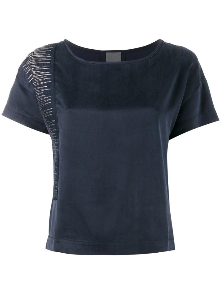 Lot78 Line Embroidered T-shirt - Blue