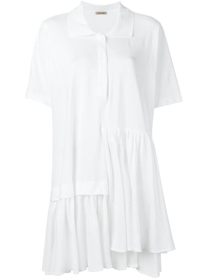 Peter Jensen Asymmetric Polo Shirt Dress, Women's, Size: S, White, Cotton