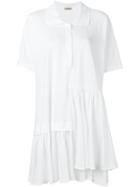 Peter Jensen Asymmetric Polo Shirt Dress, Women's, Size: S, White, Cotton
