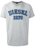 Diesel Logo Patch T-shirt, Men's, Size: Small, Grey, Cotton