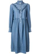 A.p.c. Frill Shirt Dress - Blue