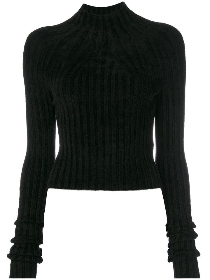 Helmut Lang - Ribbed Chenille Jumper - Women - Polyester/viscose - M, Black, Polyester/viscose
