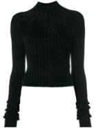 Helmut Lang - Ribbed Chenille Jumper - Women - Polyester/viscose - M, Black, Polyester/viscose