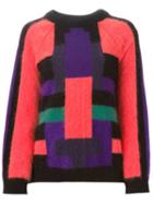 Balmain Intarsia Knit Sweater, Women's, Size: 40, Polyamide/angora