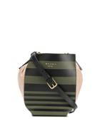 Marni Striped Bucket Bag - Green