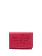 Emporio Armani Embossed Logo Foldover Wallet - Red