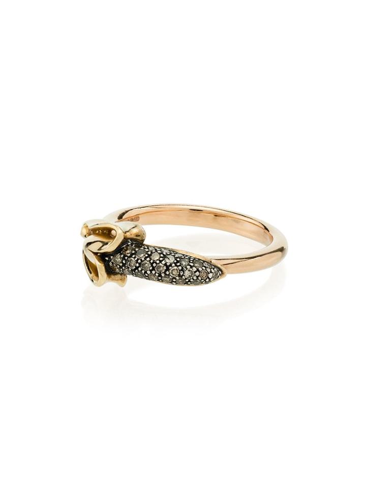 Bibi Van Der Velden 18k Rose Gold Monkey Banana Diamond Ring -