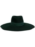Maison Michel 'elodie' Hat, Women's, Size: Small, Green, Wool Felt
