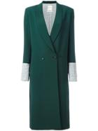 Each X Other Contrast Cuffs Double-breasted Coat - Green