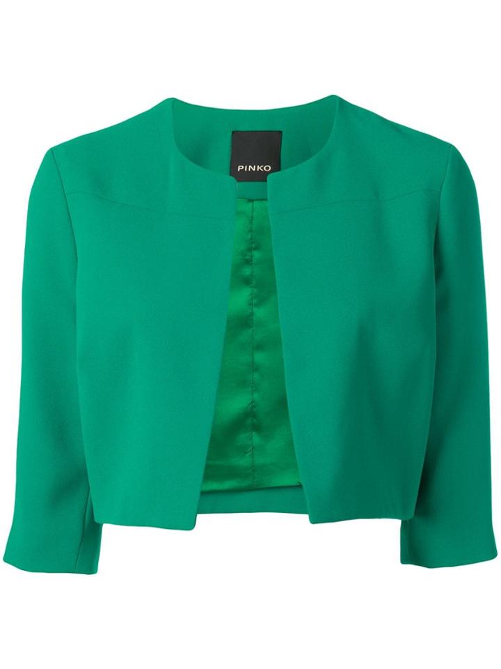 Pinko Cropped Fitted Jacket - Green