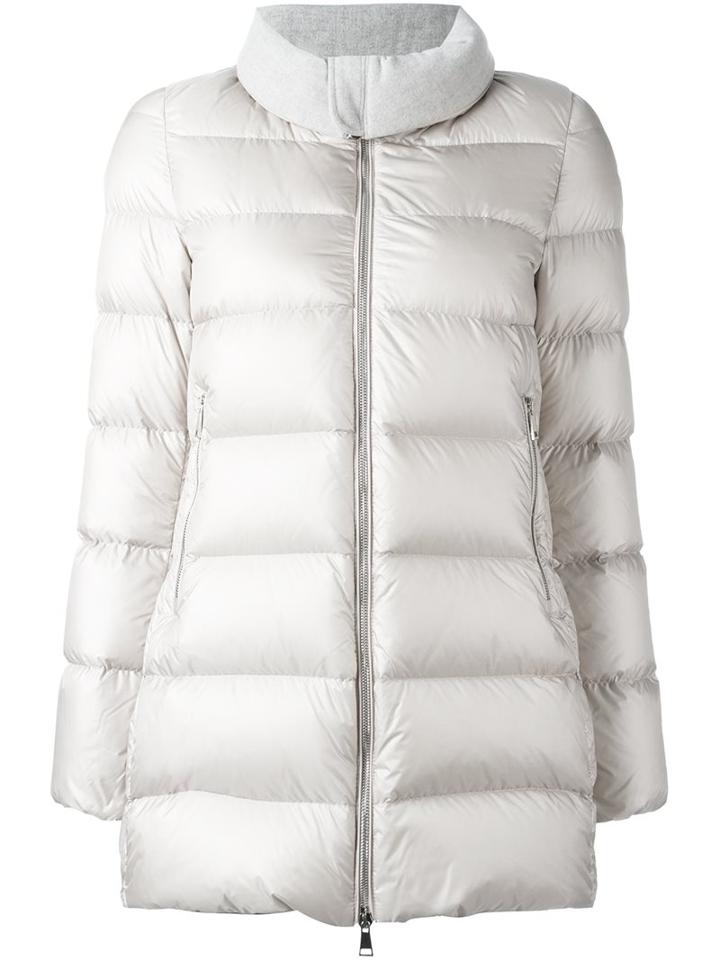 Moncler 'torcyn' Padded Coat, Women's, Size: 4, Nude/neutrals, Feather Down/polyamide/virgin Wool