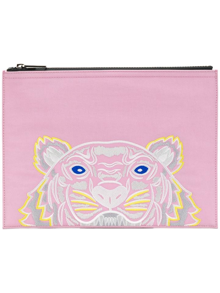 Kenzo Tiger Clutch - Pink & Purple