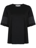 Victoria Victoria Beckham Tiered Sleeve T-shirt - Black