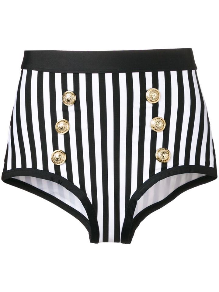Balmain Striped Tankini Bottom - Black