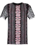 Giambattista Valli Lace Shortsleeved Bloouse, Women's, Size: 48, Black, Silk/polyester/cotton