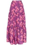 Borgo De Nor Bdn Pia Skt Hi Wst Trd Flrl Maxi - Pink