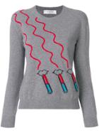 Valentino Lipstick Print Jumper - Grey